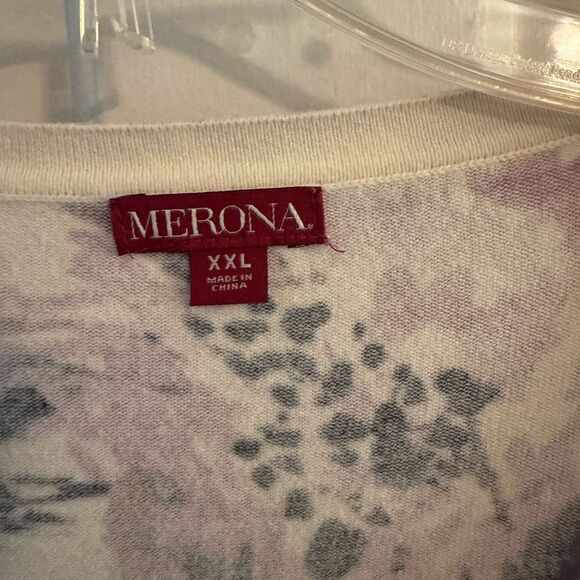 Merona long sleeved button down sweater. Colorful for spring XXL - Picture 3 of 9